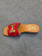 Oh! My Sandals - 5605 Red Leather Sliders