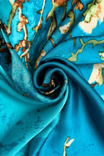 Fashion Scarf - Van Gogh Almond Blossom Print Silk Scarf: Blue SC-3380