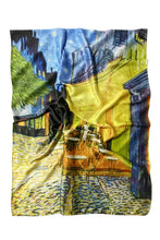 Fashion Scarf - Van Gogh Terrace At Night Print Silk Mix Scarf SC-3463