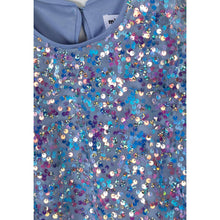 Minoti - 44650 Sequin Party Dress, Blue, A-Line Flared Sleeves