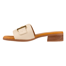Oh! My Sandals 5890 Cream Leather Sliders