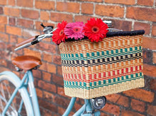 ASHANTI: Handcrafted Multicoloured Rectangular Bike Basket