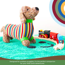 Best Years Knitted Sausage Dog Soft Toy Teddy with Stripe Jumper BY4514