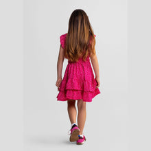 Minoti - 44648 Floral Frill Sleeve Dress, Tiered, Pink