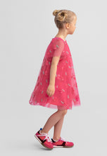 Minoti - 44633 Tulle Party Dress, Pink Sequin Cherry, Angel Sleeves, Pink