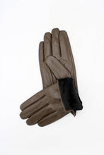Hologramme Paris - Men's Brown Leather Fleece Lined Gloves