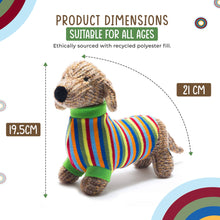 Best Years Knitted Sausage Dog Soft Toy Teddy with Stripe Jumper BY4514