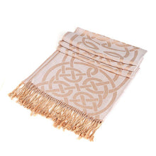 Celtic Ore Crafts - IRS-008E Celtic Trad Pashmina: Cream / 65cm x 190cm