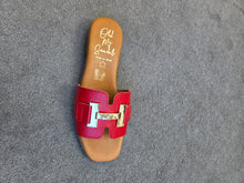 Oh! My Sandals - 5605 Red Leather Sliders