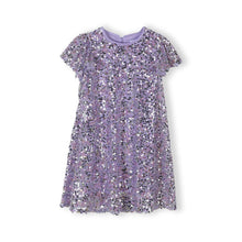 Minoti - 44649 Sequin Party Dress, Lilac, A-Line Flared Sleeves