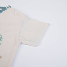 FS Baby - 16361 - Organic cotton t-shirt + muslin pants - Ecru/petrol blue