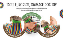 Best Years Knitted Sausage Dog Soft Toy Teddy with Stripe Jumper BY4514
