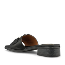 Oh! My Sandals 5890 Black Leather Sliders