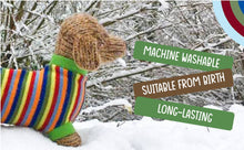 Best Years Knitted Sausage Dog Soft Toy Teddy with Stripe Jumper BY4514
