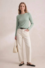 J.W. Atelier - 100% premium cotton long-sleeve T-shirt: Almond