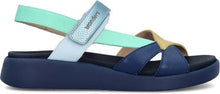 Wonders C-6552 MAR 52 Navy/Mint/Yellow Leather Sandals