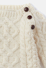 Aran Woollen Mills - Shepley Baby Aran Wool Crew Neck Sweater - Cream