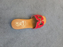 Oh! My Sandals - 5605 Red Leather Sliders