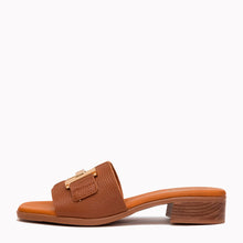 Oh! My Sandals 5890 Taupe Leather Sliders