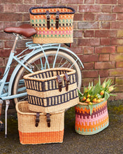 ASHANTI: Handcrafted Multicoloured Rectangular Bike Basket
