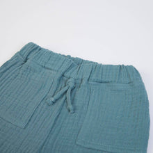 FS Baby - 16361 - Organic cotton t-shirt + muslin pants - Ecru/petrol blue