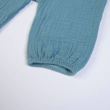 FS Baby - 16361 - Organic cotton t-shirt + muslin pants - Ecru/petrol blue