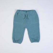FS Baby - 16361 - Organic cotton t-shirt + muslin pants - Ecru/petrol blue