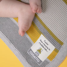 Cosatto Knitted Stripe Blanket - Grey/Yellow BLAN0213