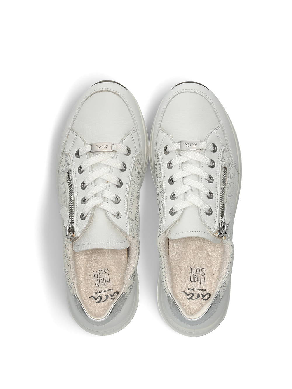 Ara 12-24801-78 Osaka 2.0 Sneakers Leather White/Silver H fit