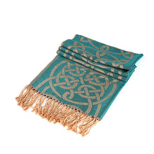 Celtic Ore Crafts - IRS-008F Celtic Trad Pashmina: Blue / 65cm x 190cm