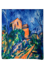 Fashion Scarf - Cezanne Post Impressionism On The Way to The Chateau Painting Print Art Scarf SC-3725