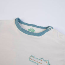 FS Baby - 16361 - Organic cotton t-shirt + muslin pants - Ecru/petrol blue
