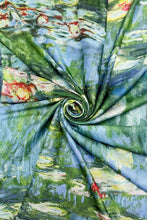 Fashion Scarf - Manet 'Jeanne Demarsy'/Monet 'Water Lily' Reversible Silk Scarf SC-8125
