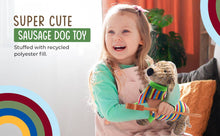 Best Years Knitted Sausage Dog Soft Toy Teddy with Stripe Jumper BY4514