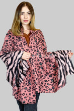 Fashion Scarf - Fashion Leopard and Zebra Print Wool Scarf: Pink SC-3677
