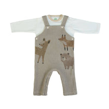 FS Baby - 16262 - Dungarees + t-shirt long sleeve - Organic cotton - Offwhite/brown