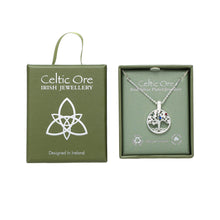 Celtic Ore Crafts - EIR-024P Tree of Life Coloured Stone Pendant Silver Plated / One Size