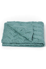 Aran Woollen Mills - Glora Aran Patchwork Cot Throw - Mint Green