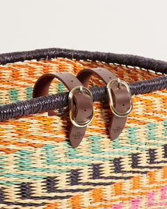 ASHANTI: Handcrafted Multicoloured Rectangular Bike Basket