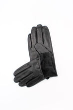 Hologramme Paris - Men's Black Leather Fleece Lined Gloves