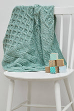 Aran Woollen Mills - Glora Aran Patchwork Cot Throw - Mint Green