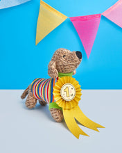 Best Years Knitted Sausage Dog Soft Toy Teddy with Stripe Jumper BY4514