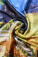 Fashion Scarf - Van Gogh Terrace At Night Print Silk Mix Scarf SC-3463