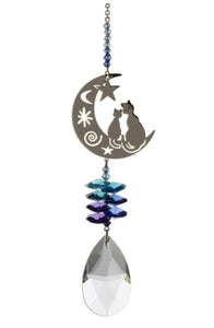 Large Crystal Fantasies Two Cats - Moonlight
