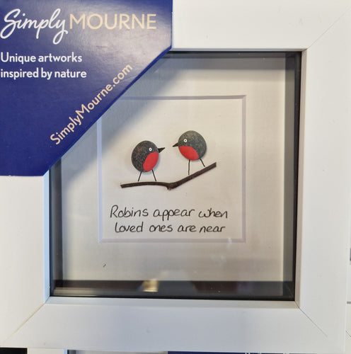 Simply Mourne Double Robin 'Robins Appear' White Frame 120