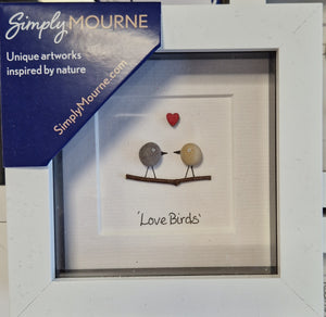 Simply Mourne Love Birds White Frame