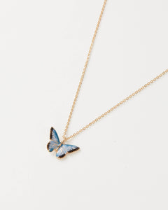 Fable - Enamel Blue Butterfly Short Necklace