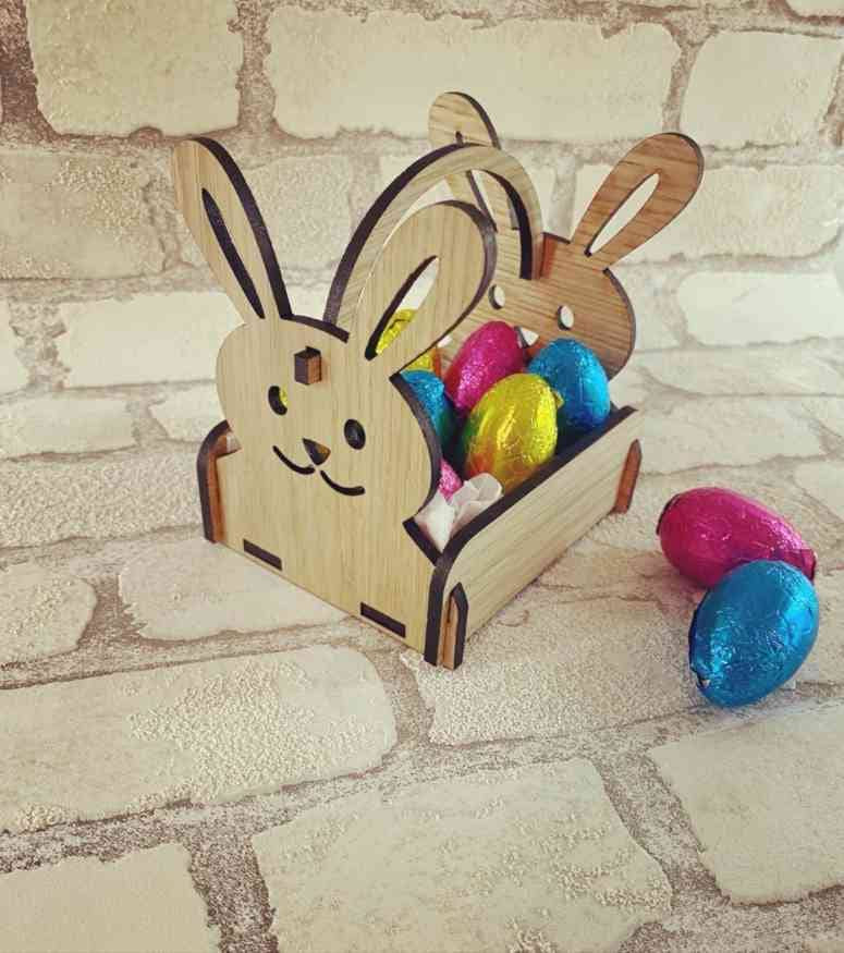 Funky Deer Wooden Easter Egg Basket