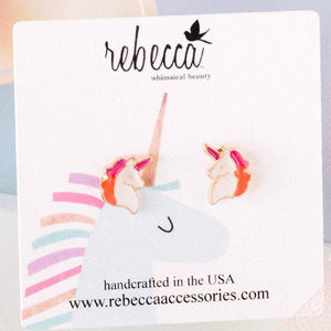Rebecca - Unicorn Enamel Earring