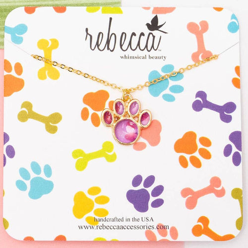 Rebecca - Paw Print Enamel Pendant